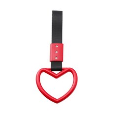 화려한 자동차 견인 스트랩 쓰리카와 링 하트 기차 버스 손잡이 핸드 드리프트 경고등, 1. Red, 1개