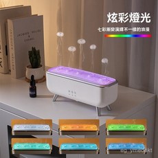 動感水母香薰機 加濕器 水氧機 薰香機 香氛機 香薰機 芳香噴霧機 水母熏香機 加濕器 5孔噴霧 拾音香薰機, 白色[台灣專用插頭],美規