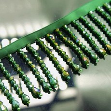 크리스탈 펜던트 비즈 프린지 레이스 DIY 의류 무대 홈 커튼 트림 머리 장식 액세서리, 45 CM, green, 1개