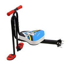 山地車兒童固定座椅電動車單車小孩坐椅前置電瓶車寶寶安全前座椅, 藍熊桃型固定座+扶手+腳踏