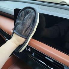 자동차 실내 청소 극세사 양털 장갑형 먼지 제거 세차 도구 차량 관리 용품 내부, 1개