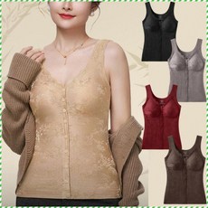 엠보싱 자카드 보온 조끼 중장년층 겨울 내복 편안한 보온 내의