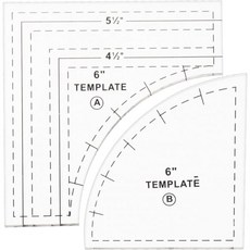 퀼팅 템플릿 취객 경로 6인치 투명 아크릴 자 대형 DIY 공예 패치워크 절단 패턴 1/4인치 솔기 허용 용품 세트, 6 inch Set