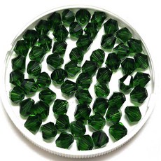 Bead 크리스탈 4mm 주판알비즈 한팩 100알 컬러선택, 그린, 1개