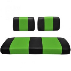 야마하 G-2/G-9 골프카트용 시트 커버 교체 - 전면 벤치 프리미엄 마린 비닐 5개 패널 스티칭 스테이플로 고정하는 설치 방식 투톤 골프카트 화이트, 검정 & 라임 그린