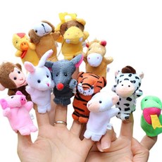 캐보트 동물손인형 손인형동화책 유아교구 손가락인형, 12간지 동물손가락인형, 1개