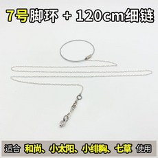 台灣發貨 統編 限時5折 鸚鵡腳鏈子小鳥腳環虎皮玄鳳牡丹腳圈牽引繩放飛繩子站架鳥鏈用品, 7號腳環+腳鍊（總長125cm）, 1個