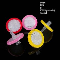 25 개/로트 실험실 13mm/25mm 마이크로 필터 0.22/0.45um/0.8um 나일론/PES/PTFE/BT 멤브레인, 04 Nylon 25mm 0.45um