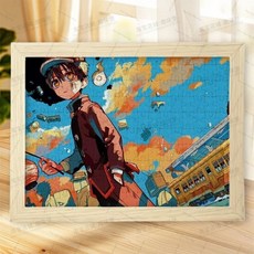지박소년 하나코군 애니메이션 캐릭터 성인 스트레스 해소 퍼즐 우드퍼즐 장식, 1314장 (75x50cm), 액자 O, 옵션 G