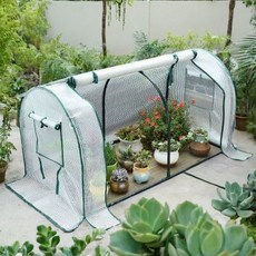 길냥이 쉘터 길고양이 급식소 온실 비닐 원예 천막 보온, 1개, 둥근 지붕 2칸 창문 120 60x60cm