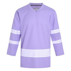 Pullonsy Blank 남성용 아이스 하키 저지 성인용 유니 정통 팀 게임 셔츠 긴소매 스포츠 팬 탑 골드 저지-블랙 스트라이프 S 309793, XL, 라이트 퍼플 저지-화이트 스트라이프