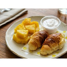 고당도 손질파인애플 컷팅파인애플 브런치세트 홈카페 소금빵 크로와상, 빵X생크림X