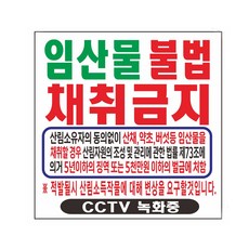 임산물 채취금지 현수막 입산금지 90cmx90cm 고리작업(노끈없음) 8-2-559