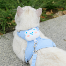 고양위들 하네스 리드줄 세트 고양이, 1개, 하늘