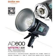 神牛 Godox AD600BTTL 攜帶型閃光燈 鋰電池 2.4G無線 外拍閃燈 AD600BM 公司貨 王冠攝影社, 1個