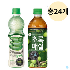 초록매실 제로 + 자연은 알로에 제로 총, 24개, 500ml