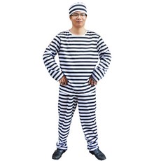 죄수복 긴팔 긴바지 반티 체육대회 할로윈 코스튬 코스프레 특이한 졸업사진 상하의 세트 Z-6045