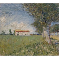 Farmhouse in a wheat field 아트포스터 감성선물 고흐, 그림만(매트지), 21x23.68
