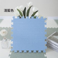 新款亞麻拼接地墊 家用加厚泡沫 米白色, 淺藍色, 1個