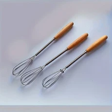 1PC/3PCS 스테인레스 스틸 거품기(솔리드 우드 핸들 포함) 주방용 계란 거품기 크림 믹서 거품기, 기타, 01 3pcs