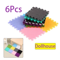 새로운 6개 세트 112 인형의 집 러그 카펫 멀티컬러 매트 하우스 거실 가구 생활 장면 장식, Multicolor