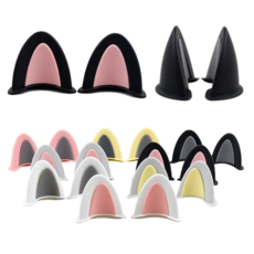 니들몬스터 헬멧 고양이귀 장식 오토바이 꾸미기 악세사리 귀모양 데코, H. GS3000058H 흰색회색