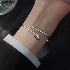 Asure 패션 실버 S925 뱀 팔찌