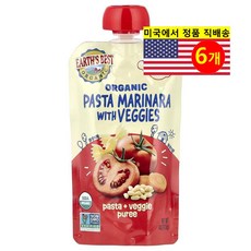 Earth's Best 7개월 이상 유아용 맛있고 영양이 풍부한 오가닉 퓌레 이유식 파우치 113g 3개, 6개