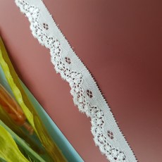 dklace 스판레이스 구름 피어나는 레이스 6153 (폭 2cm) (5yd 단위 주문), 화이트, 1개