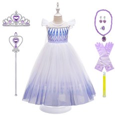 Uni Angel 公主白色長袖連衣裙附7件配飾套組