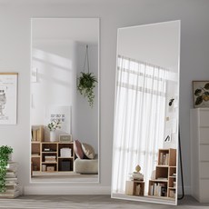 FitCleer 전신거울 깨지지 않는 무유리 고분자 필름 거울, 거치형 화이트