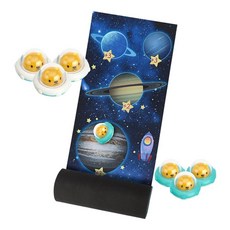 스톤밀어내기 컬링경기 유아보드 게임매트 세트 패밀리보드 장거리여행 그룹놀이 팀전, 1개, 검정블루