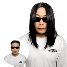 락커 긴머리 가발 예수가발 웨이브펌 남여공용, 1개, 검정긴머리 1개, 검정긴머리