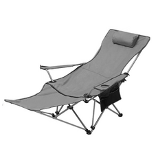 탠츠유 캠핑 4단 각도 조절 특대형 침대의자, 1개, 그레이