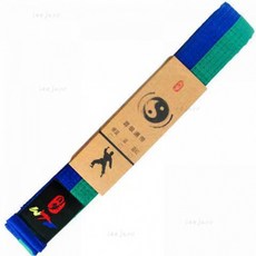 優選熱賣跆拳道腰帶，多色可選，兒童考級道帶，客製化繡字服務, 綠藍帶1.8米-單圈, 1個