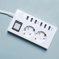 Linus USB 6孔安裝式延長線 16A多孔插座, 1.5m