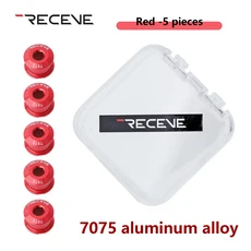 MTB 도로 고정 기어 사이클링 크랭크셋 부품용 모노플레이트 이중 플레이트 CNC 체인휠 볼트 5Pcs 자전거 체인링 나사, [02] B, 09 RE 6.5MM Red