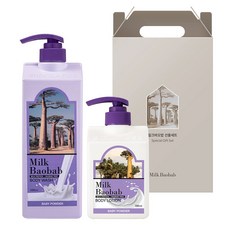 밀크바오밥 베이비파우더향 바디워시 1000ml + 바디로션 500ml 세트, 1세트