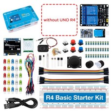 Lafvin Arduino UNO R4 基本入門套件帶麵包板 DHT11 WIFI 物聯網控制, 1個, 不帶 UNO R4 的套件