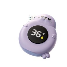 嬰兒洗澡水溫計 紫色海豹造型 三色水溫提醒 IPX7防水, 紫色海豹
