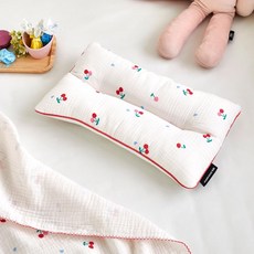 [모던하우스 인천점] 소프트 순면 3중직 거즈 메쉬 베개 40x25 하트체리 아이보리 -[CZ0425009], 단품