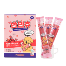 푸디부 강아지 덴탈껌 치석제거 입냄새제거 강아지간식 개껌 반반츄, 1개, 300g, 꽃게/새우(관절+피부)