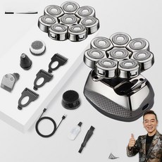 남성 머리용 5 엘라스틴 살롱 기본형 블레이드 대머리, 8날 세트 + 예비 날 + 보관 가방, 기본 모델명/품번