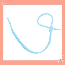 四條100 幸運草矽膠奶嘴鏈 玩具防掉帶 四葉草防掉鏈 玩具繩 防掉帶 寶寶奶嘴鏈 玩具夾 單頭夾 玩具固定帶, 無夾多段可調藍色, 1個