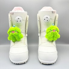 1+1] 스키 스노보드 신발 장식 / 귀여운 인형 키링 고리, 1개, 그린 플러시 몬스터 한 쌍