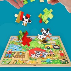 유아 농장 퍼즐 48피스 인지장난감 아동용퍼즐 all+384qb