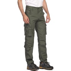 AKARMY 남성용 경량 하이킹 바지 아웃도어 빠른 건조 립스톱 카고 팬츠 멀티 포켓 카모 캐주얼 작업 바지 HY3355 아미그린 32 116585