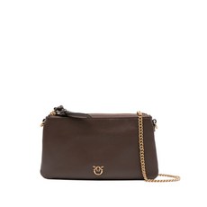 핀코 더블 지퍼 레더 크로스 백