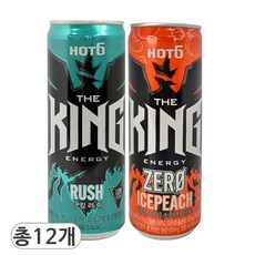 핫식스 더킹 러쉬 & 아이스피치 제로 에너지음료, 12개입, 355ml