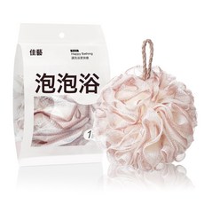 DFMEI 沐浴球不散花耐用加大號高檔裝獨立包裝洗澡浴花浴球搓澡球, 1個, 粉/白【漸變】獨立精裝